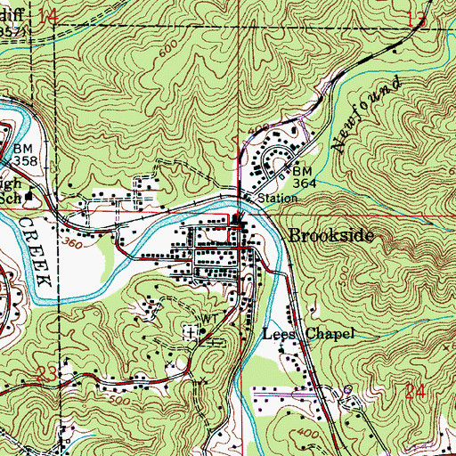 Topographic Map of Brookside Fire and Rescue, AL