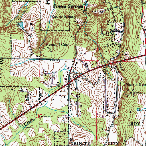 Topographic Map of Trinity Fire Department Station 2, AL