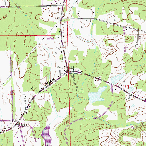 Topographic Map of Tidmore Bend Volunteer Fire Department, AL