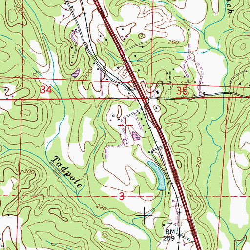 Topographic Map of Duncanville Volunteer Fire Department Southfork Station, AL