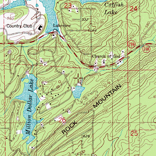Topographic Map of Lakeview Fire Department Station 1, AL