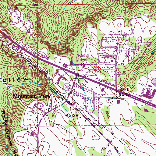 Topographic Map of Guntersville Fire Rescue Station 2, AL