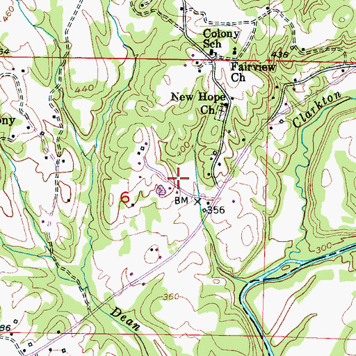 Topographic Map of Colony Volunteer Fire Department, AL