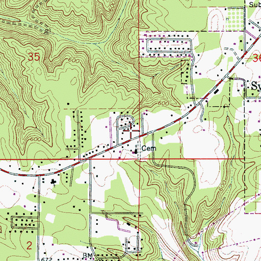 Topographic Map of Sylvan Springs Fire and Rescue, AL