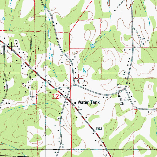 Topographic Map of Dry Valley Fire Department, AL