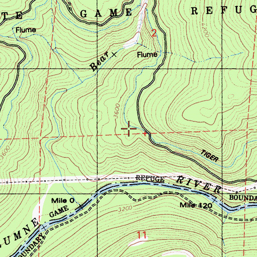 Topographic Map of Tiger Creek Regulatory Canal, CA