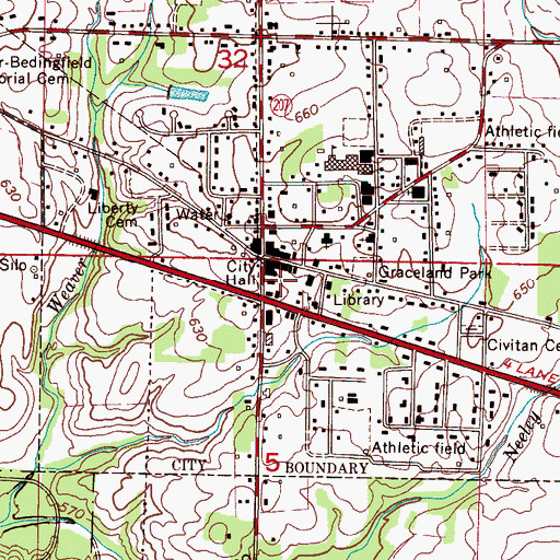 Topographic Map of Rogersville Volunteer Fire Department, AL