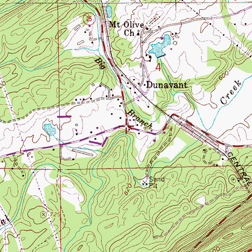 Topographic Map of Dunnavant Volunteer Fire Department, AL