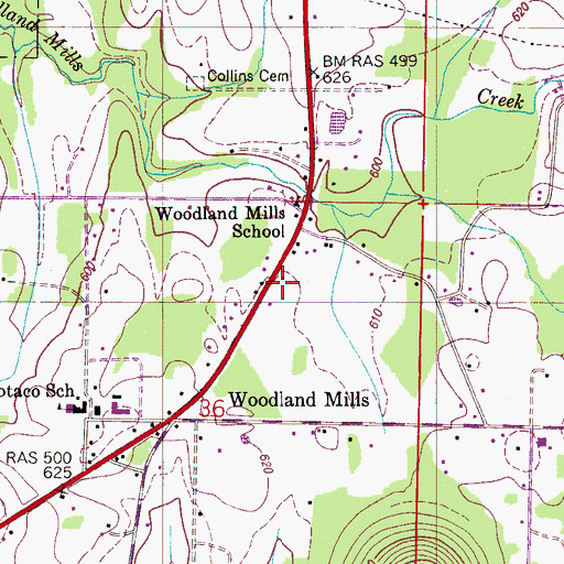 Topographic Map of Cotaco Fire Department, AL