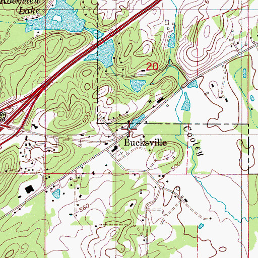 Topographic Map of Lakeview Fire Department Station 2, AL