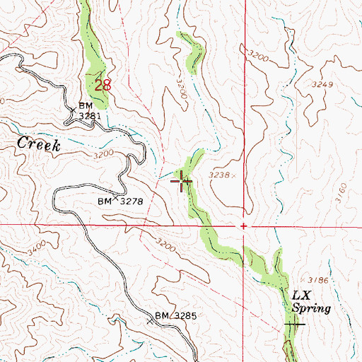 Topographic Map of Brushy Creek, AZ