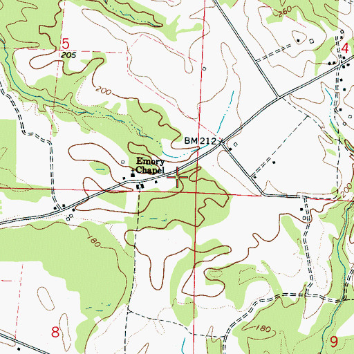 Topographic Map of Summerville Volunteer Fire Department, AL
