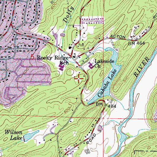Topographic Map of Rocky Ridge Fire District, AL