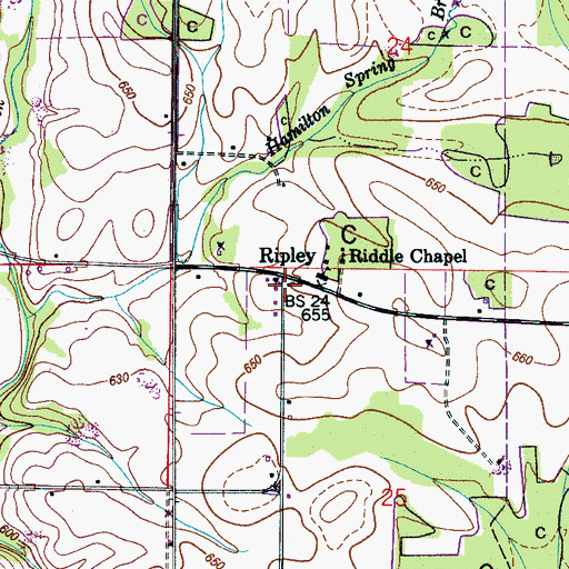 Topographic Map of Clements Volunteer Fire Department Substation, AL