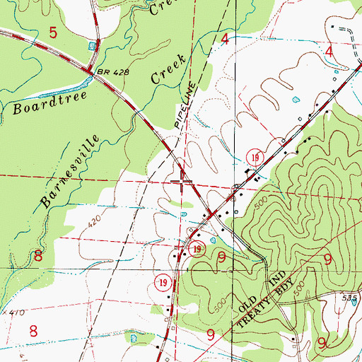Topographic Map of Byrd Volunteer Fire Department, AL