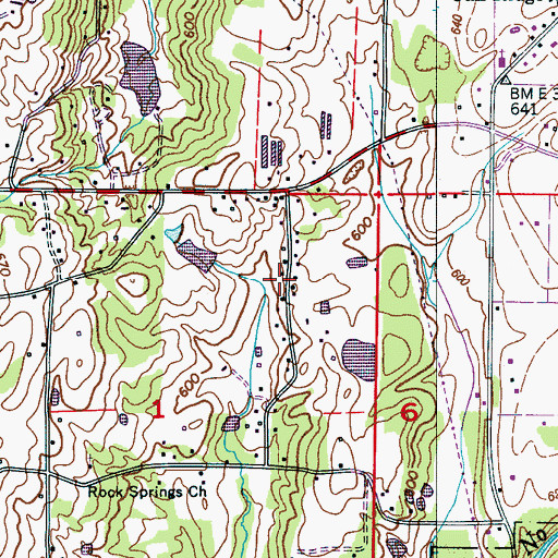 Topographic Map of Oak Ridge Volunteer Fire Department Station 1, AL