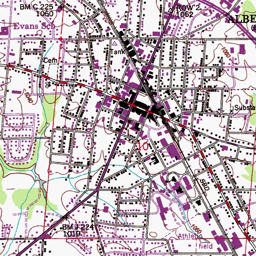 Topographic Map of Albertville Fire and Rescue Station 1, AL