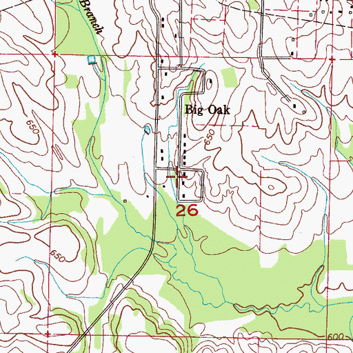 Topographic Map of Center Star Fire District, AL
