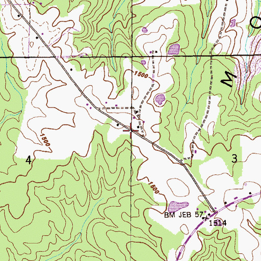 Topographic Map of Flat Rock Fire Department, AL