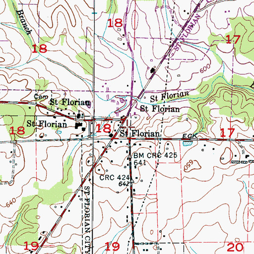 Topographic Map of Middle - Lauderdale Volunteer Fire Department, AL