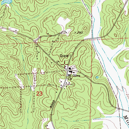 Topographic Map of Mount Olive Fire Protection District, AL