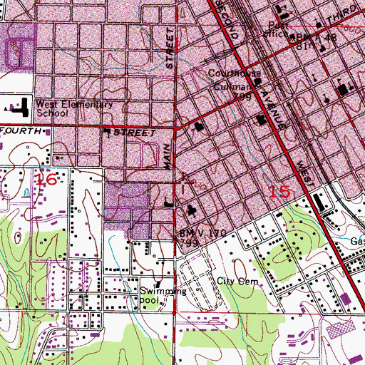 Topographic Map of Cullman Fire Rescue Station 2, AL