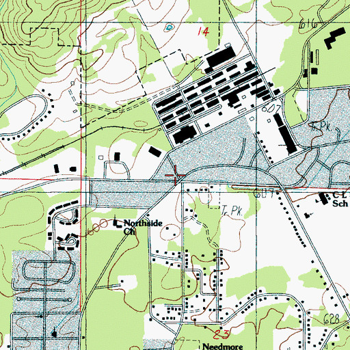 Topographic Map of Talladega Fire and Rescue Station 2, AL