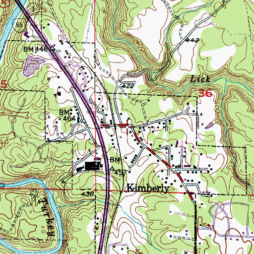 Topographic Map of Kimberly Fire and Rescue, AL
