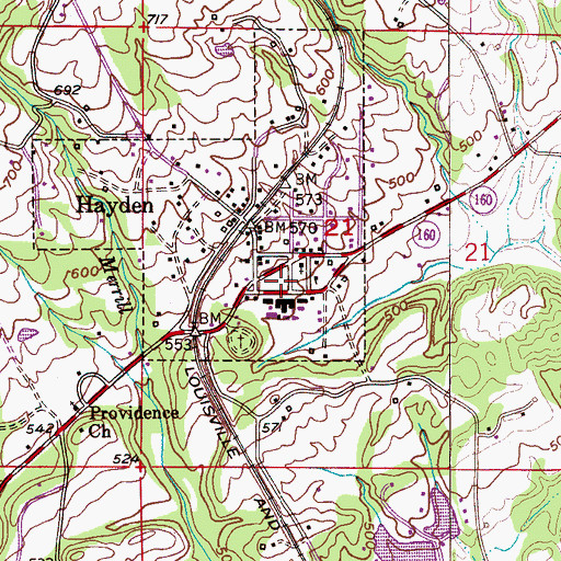 Topographic Map of West Blount Fire Department Station 1, AL