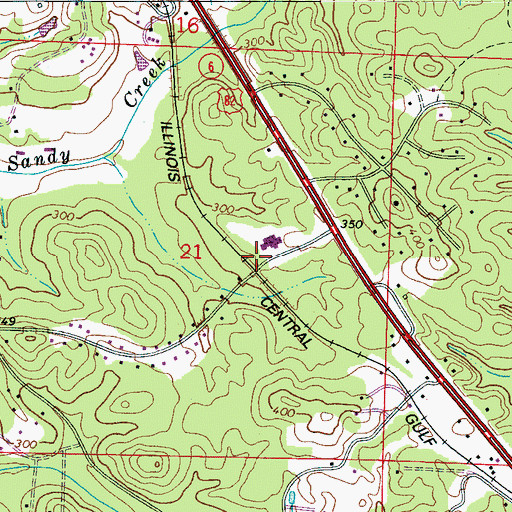 Topographic Map of Duncanville Volunteer Fire Department Monticello Station, AL