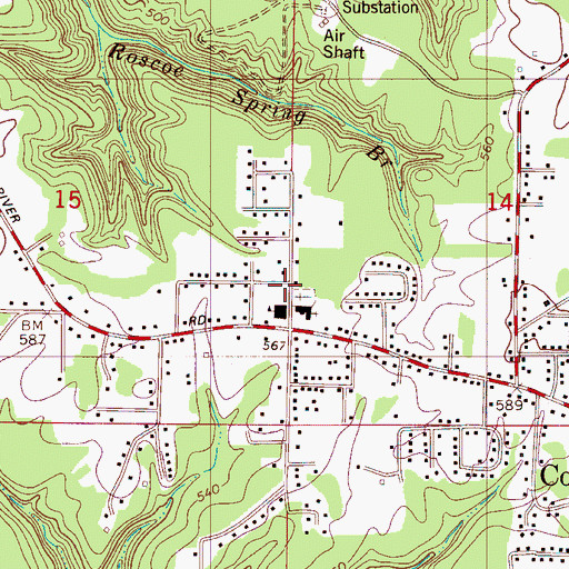 Topographic Map of Concord Fire District Station 1, AL