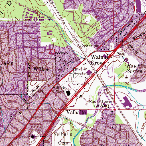 Topographic Map of Midfield Fire Department, AL