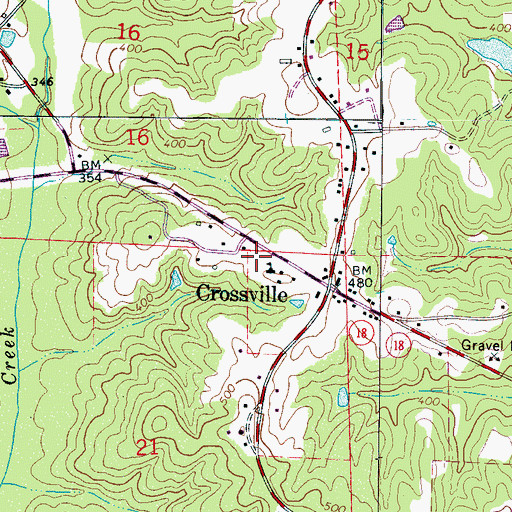 Topographic Map of Crossville Fire and Rescue, AL