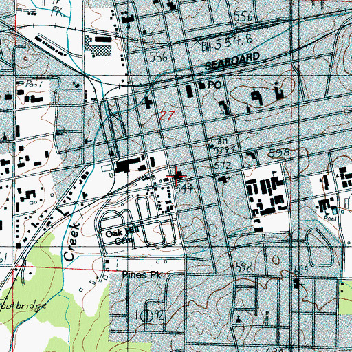 Topographic Map of Talladega Fire and Rescue Station 1, AL