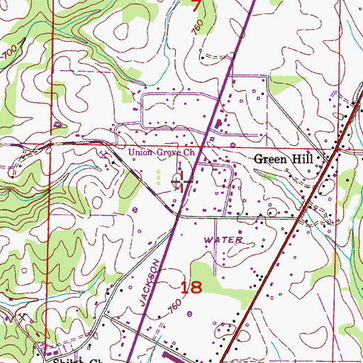 Topographic Map of Greenhill Volunteer Fire Department Station 1, AL