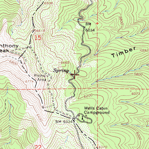 Topographic Map of Derby Ridge, CA