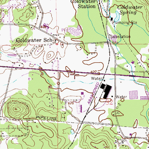 Topographic Map of Oxford Fire Department Station 3, AL