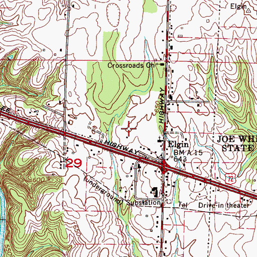 Topographic Map of Elgin Fire Department, AL
