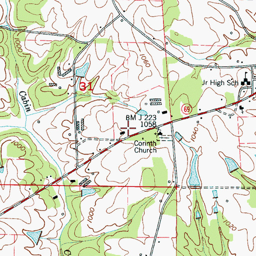 Topographic Map of Joppa Volunteer Fire Department Station 1, AL