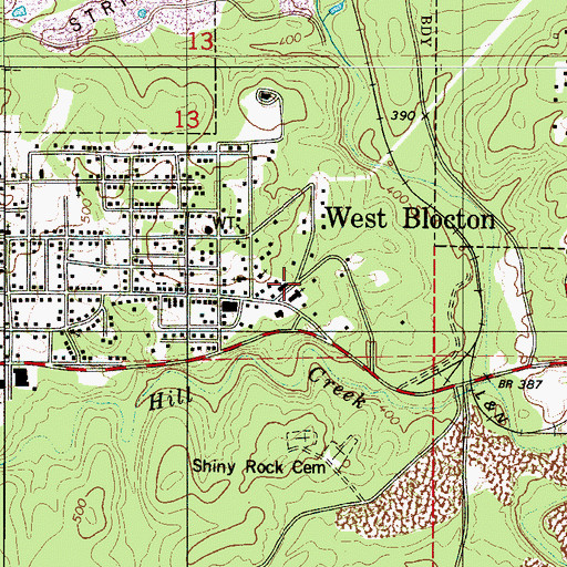 Topographic Map of West Blocton Fire Department, AL
