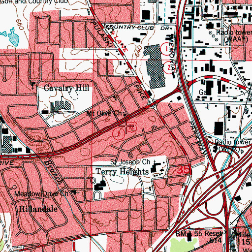 Topographic Map of Huntsville Fire and Rescue Station 5, AL