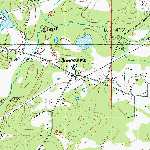 Topographic Map of Renfroe Volunteer Fire Department Station 2, AL