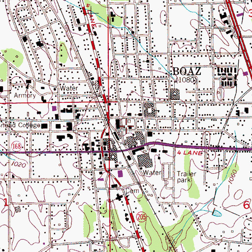 Topographic Map of Boaz Fire and Rescue, AL