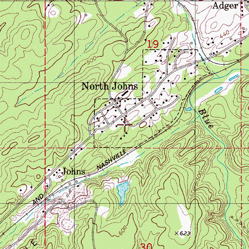 Topographic Map of North Johns Volunteer Fire and Rescue, AL