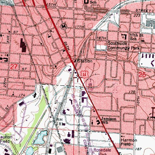 Topographic Map of Tuscaloosa Fire and Rescue Station 5, AL