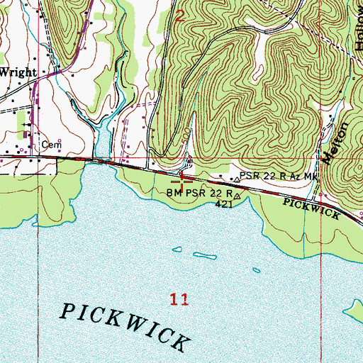 Topographic Map of Waterloo Volunteer Fire and Rescue Department Station 2, AL