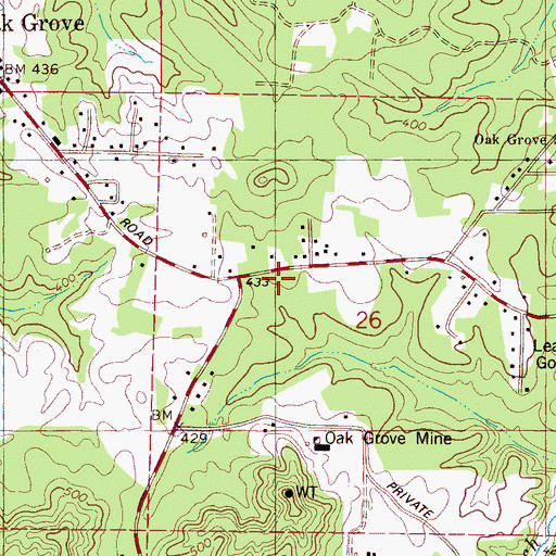 Topographic Map of Concord Fire District Station 3, AL