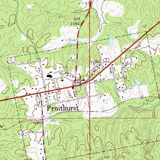 Topographic Map of Fruithurst Volunteer Fire Department, AL