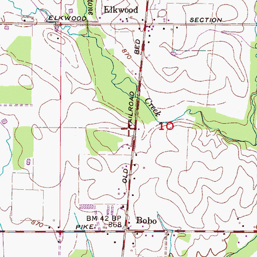 Topographic Map of Bobo Volunteer Fire Department Station 1, AL
