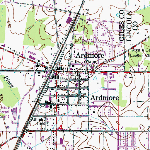 Topographic Map of Ardmore Volunteer Fire Department, AL